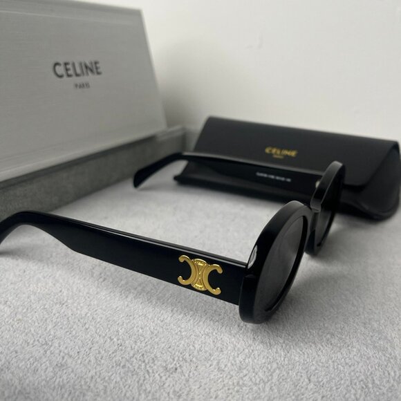 Celine Triomphe Oval Black Sunglasses main image 5
